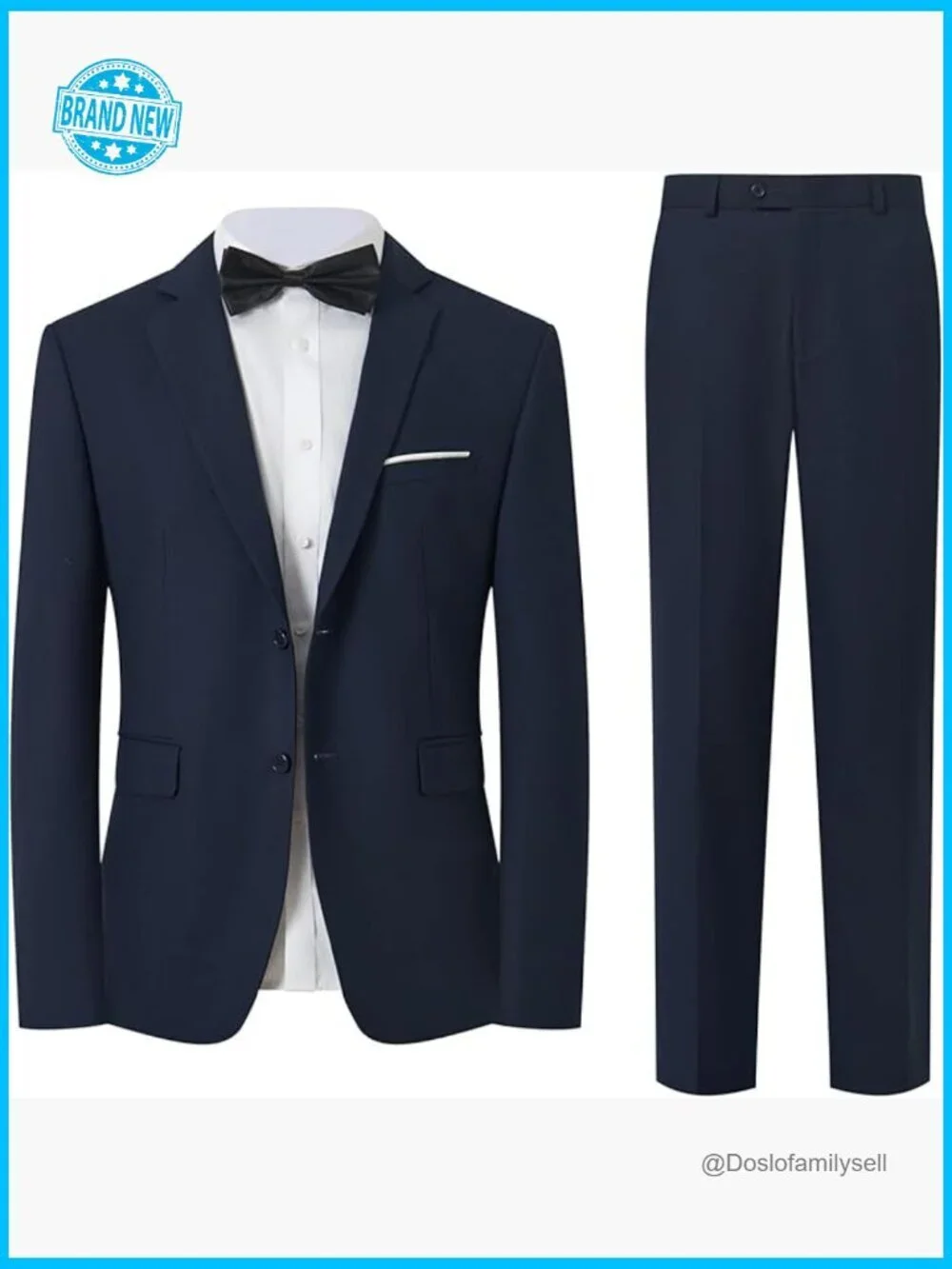 Slim Fit Suit Set Elegant Formal Blazer Pants Classic Menswear Tuxedo